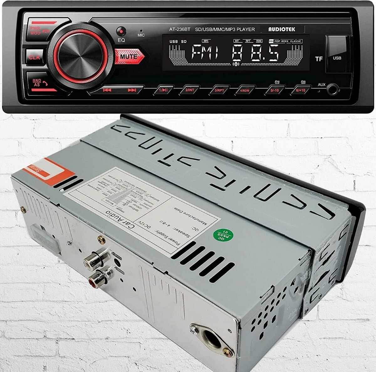 Audiotek AT-236BT Car Stereo Audio FM Aux SD USB MP3 Input Bluetooth (FVS015448)