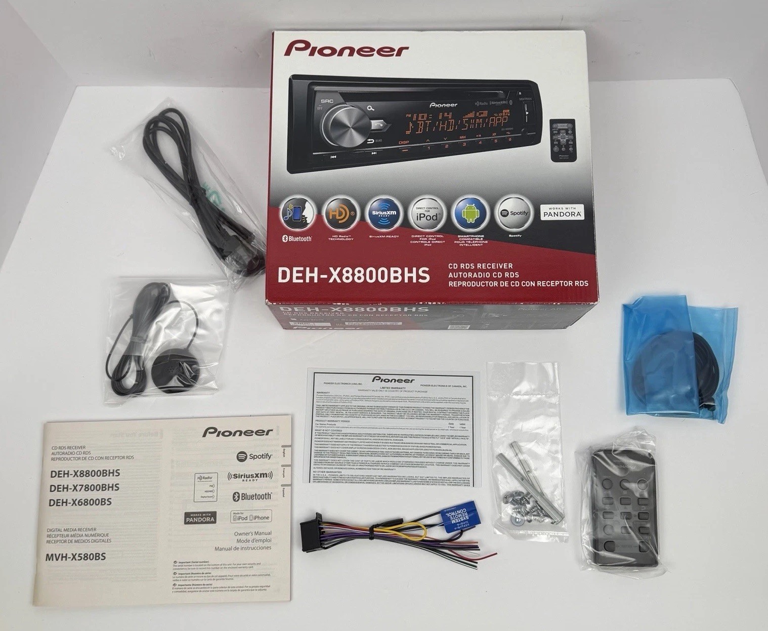 Pioneer DEH-X8800BHS CD RDS Receiver Car Stereo HD Radio – NEW Unused/Open Box