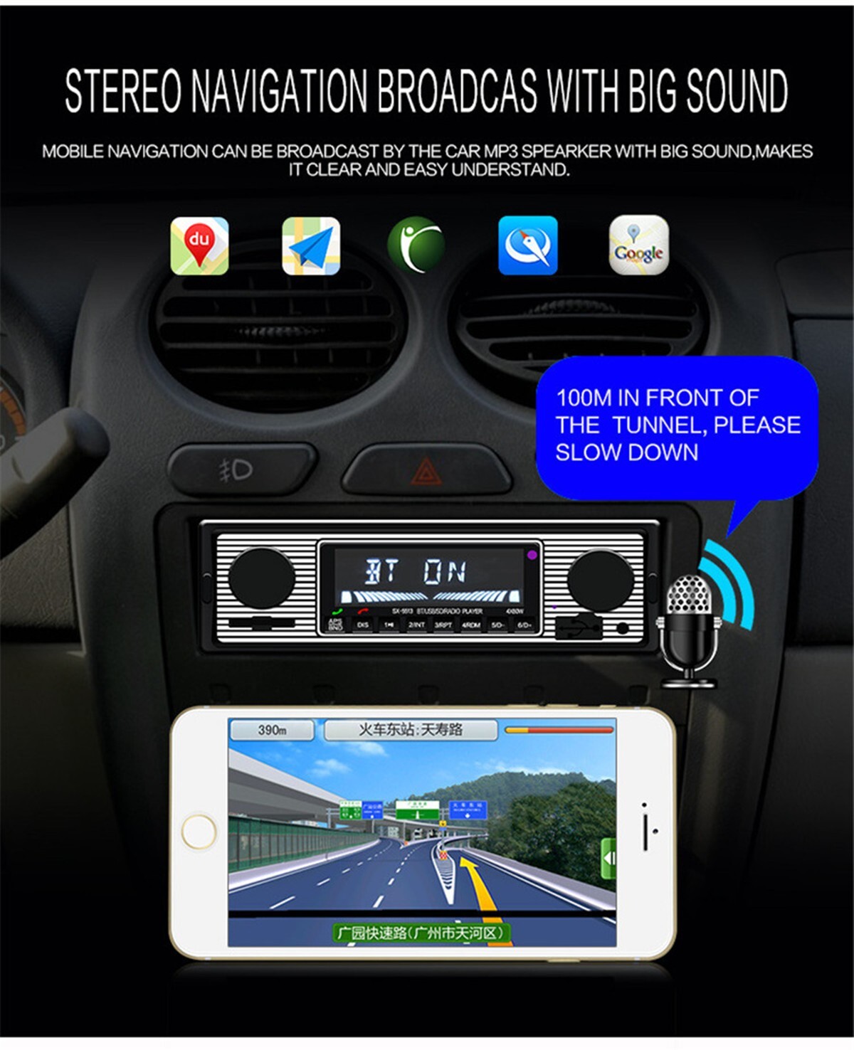 Bluetooth Vintage Car FM Radio MP3 Player USB Stereo Audio Receiver AUX 1 Din