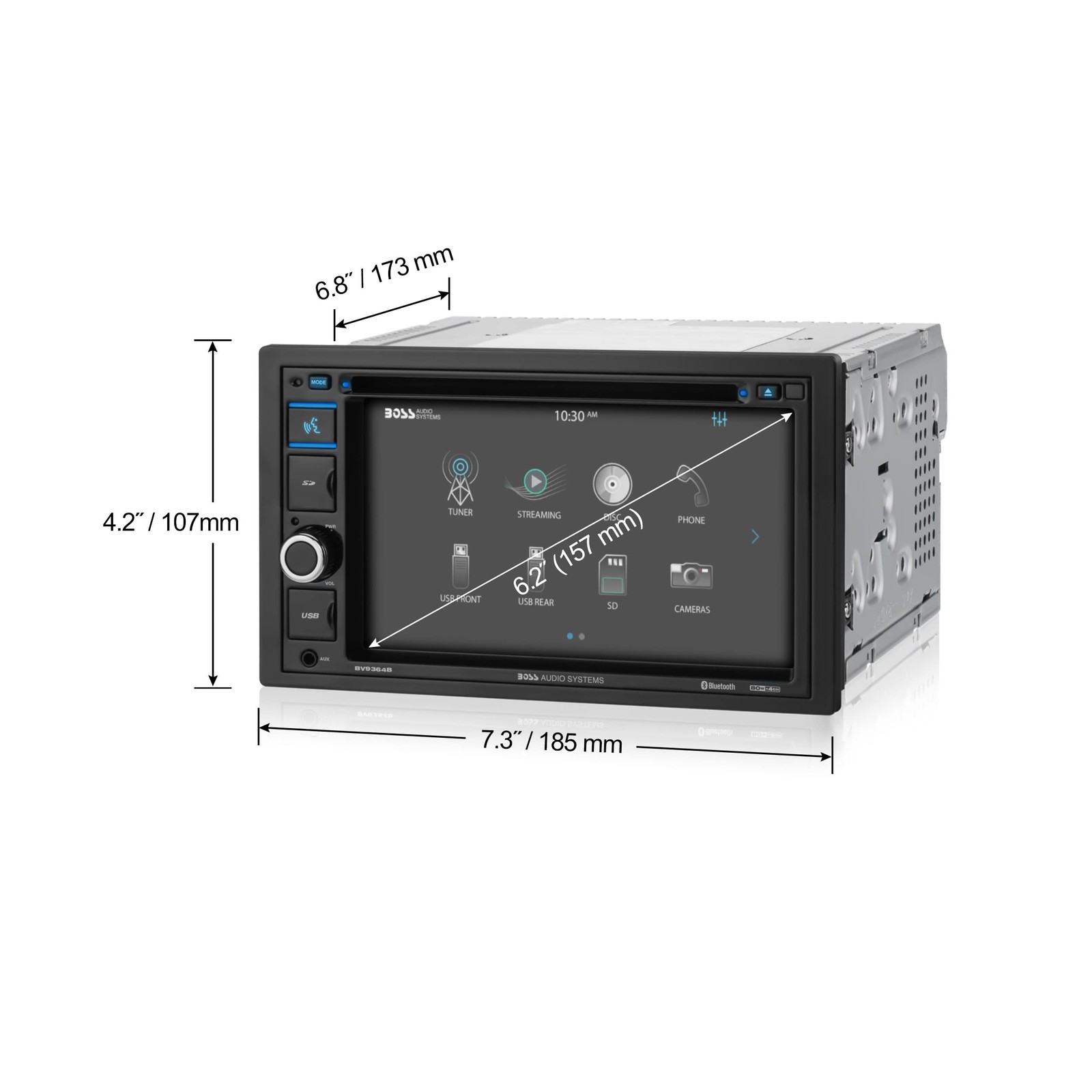 Bv9364b Reproductor De Dvd Estereo Para Coche: Doble Din, Audio Bluetooth/h
