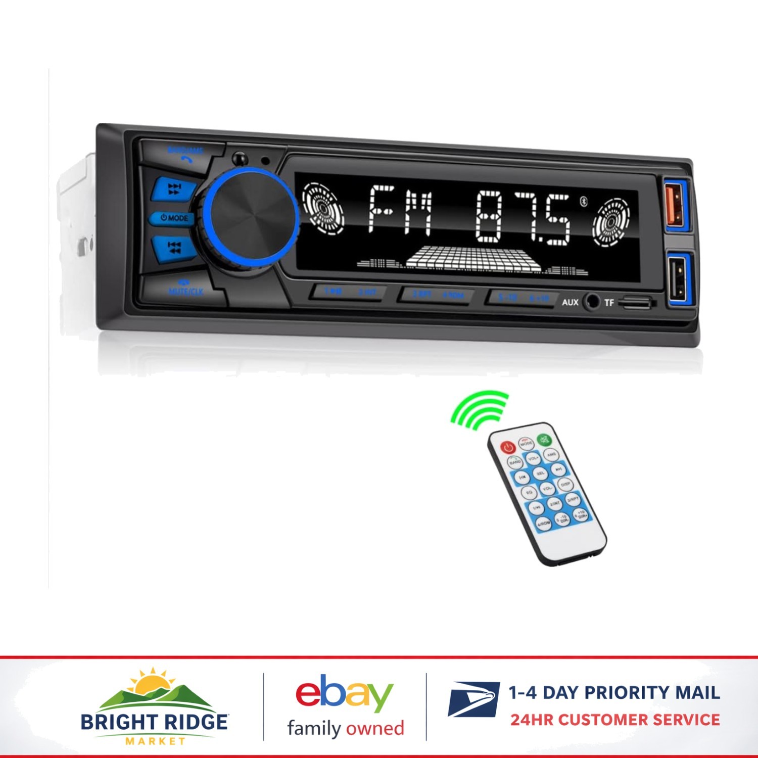 Bluetooth-enabled Car Stereo with 4.2 Channels & LED Color Customization