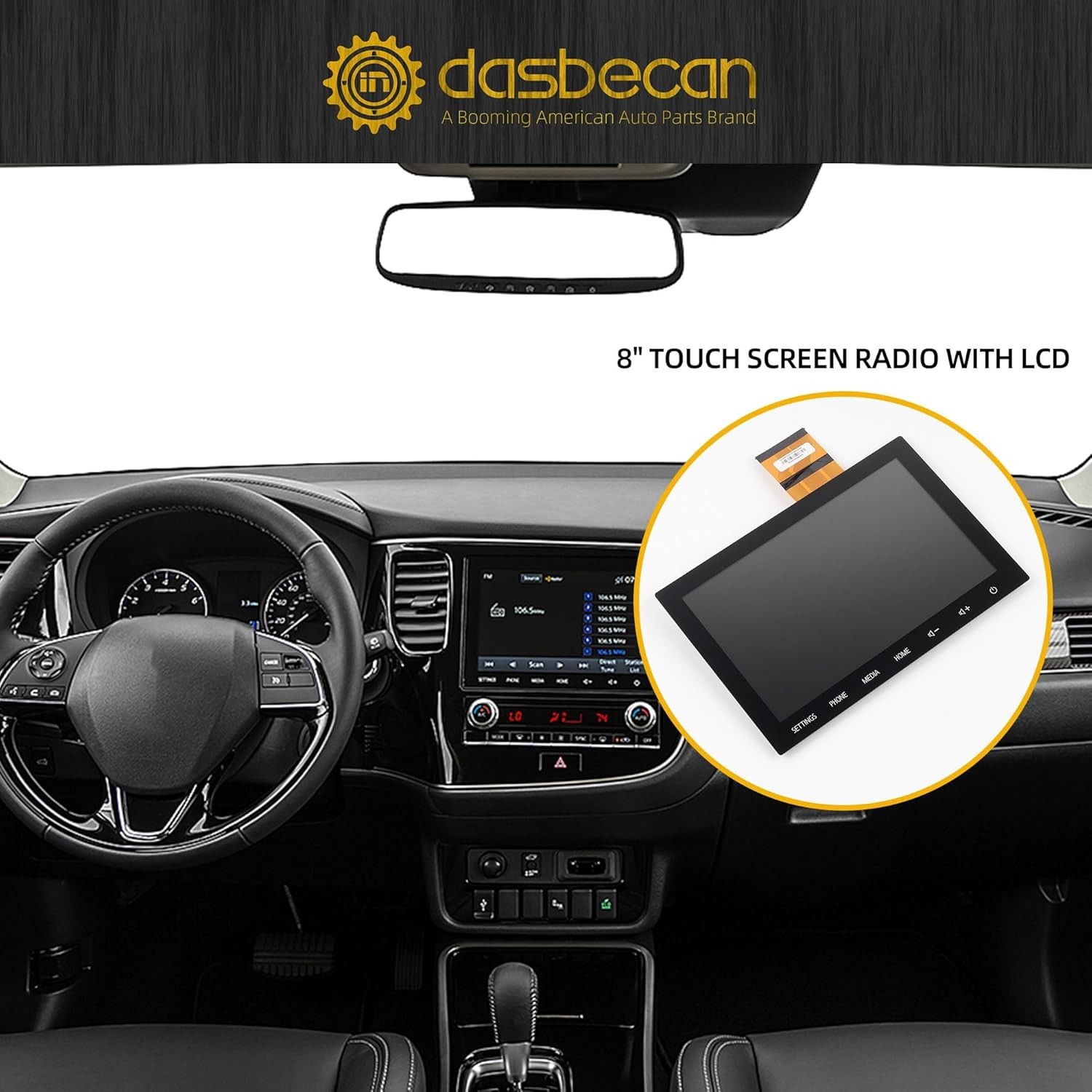 Dasbecan 8″ Touch Digitizer LCD Screen Radio Compatible with 2020 2021 2022…