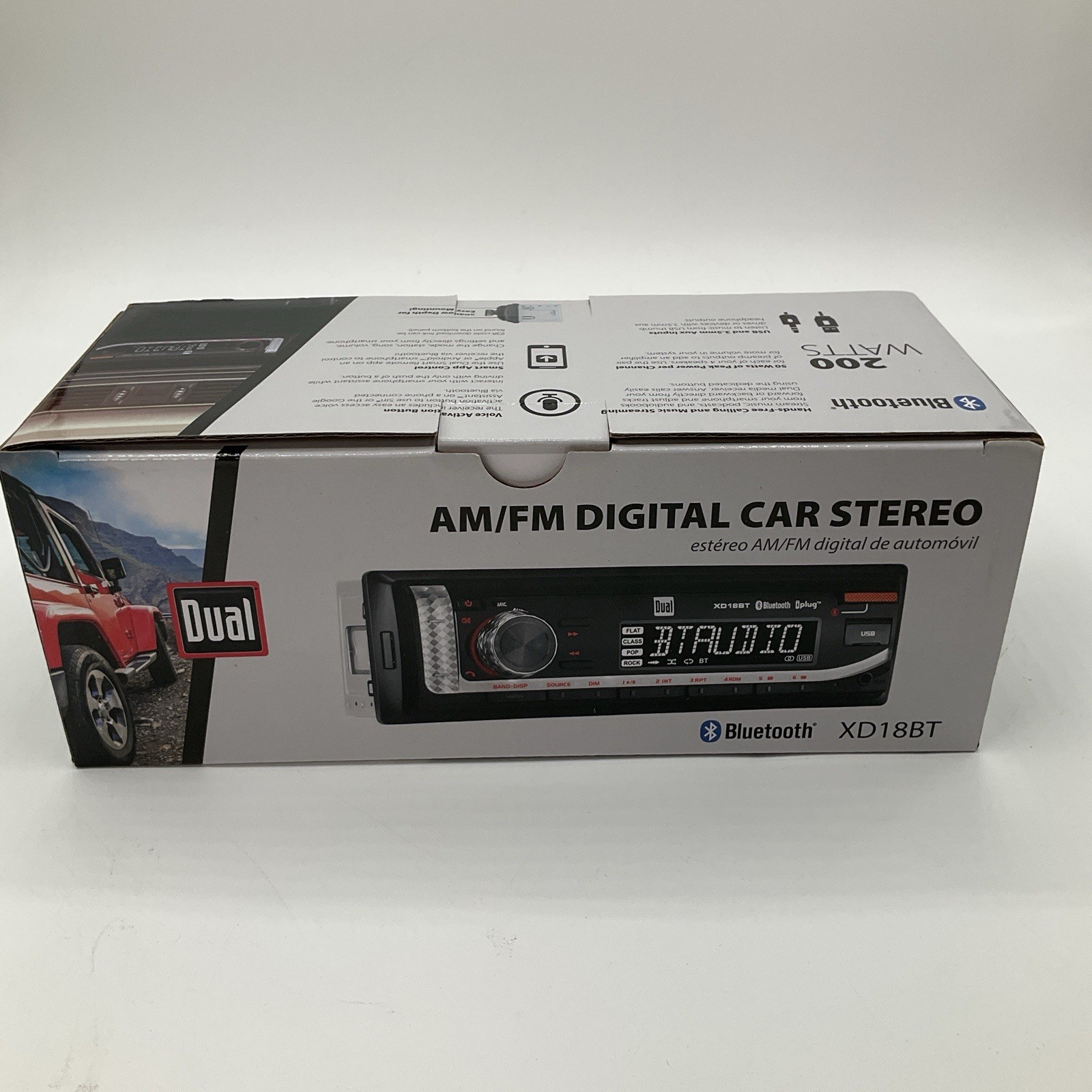 NEW Dual XD18BT Bluetooth AM/FM Digital Car Stereo Single DIN 200W USB AUX