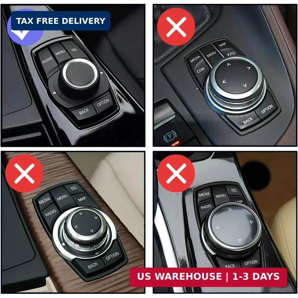 7PCS CIC i-Drive Radio Knob Button Switch Center Console Menu Cover for BMW F30