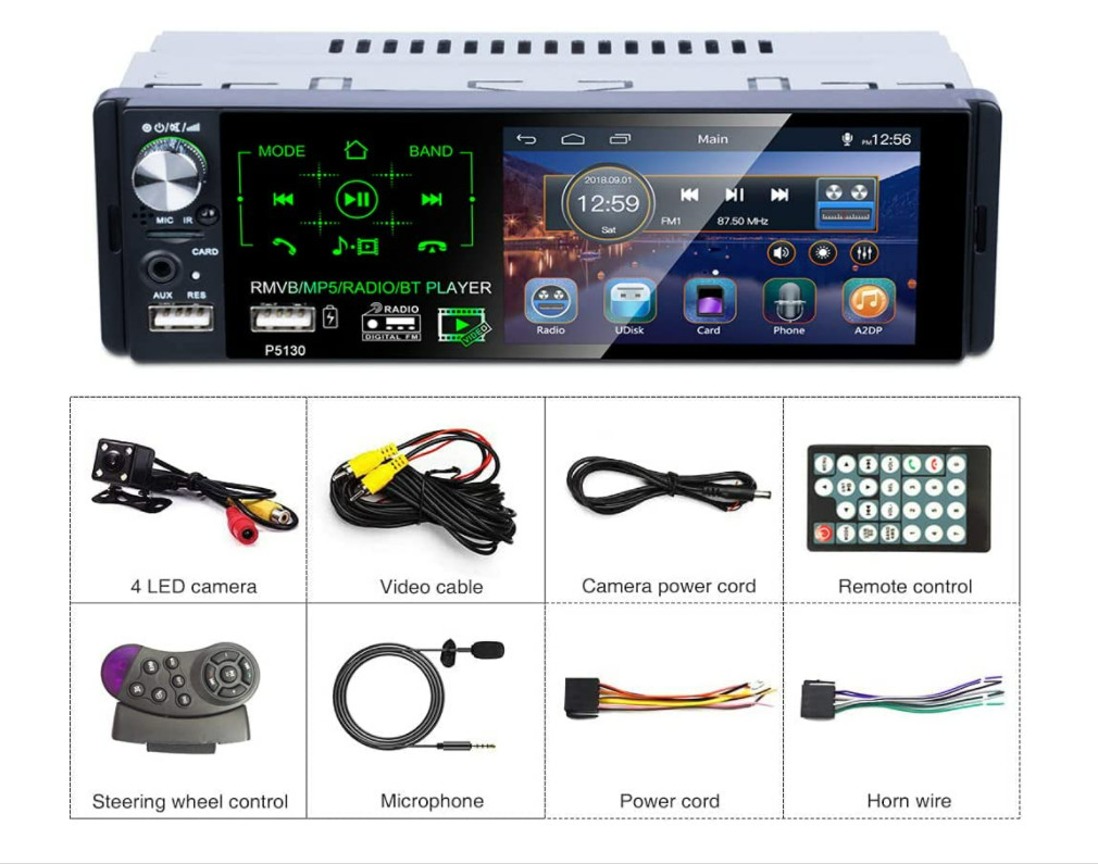 Estereo De Pantalla con Bluetooth Para Coche Carro Auto MP5 Player USB/SD/AUX/FM
