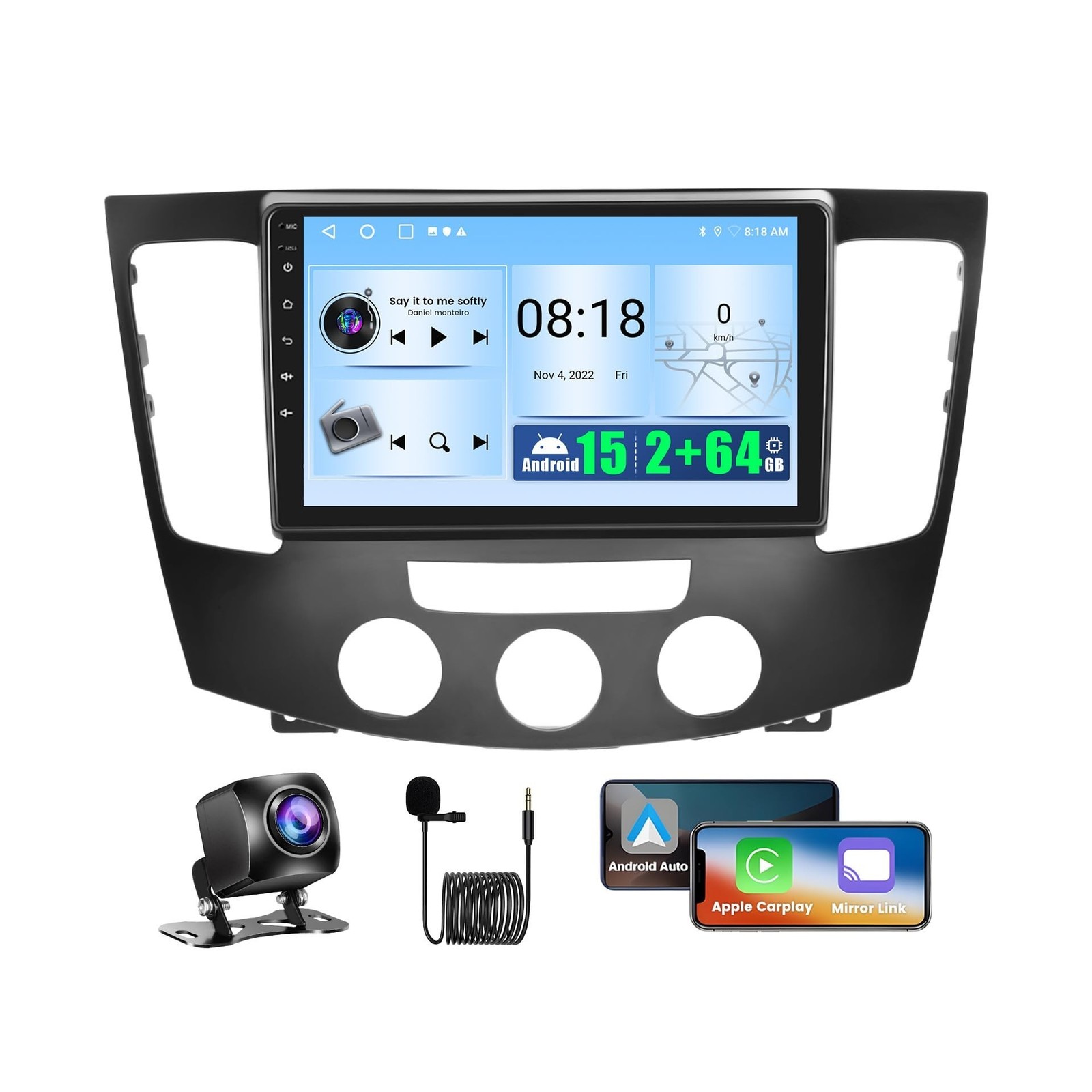 Android 15 Car Stereo for Hyundai Sonata 2009 2010 (Manual A/C) Wireless CarP…