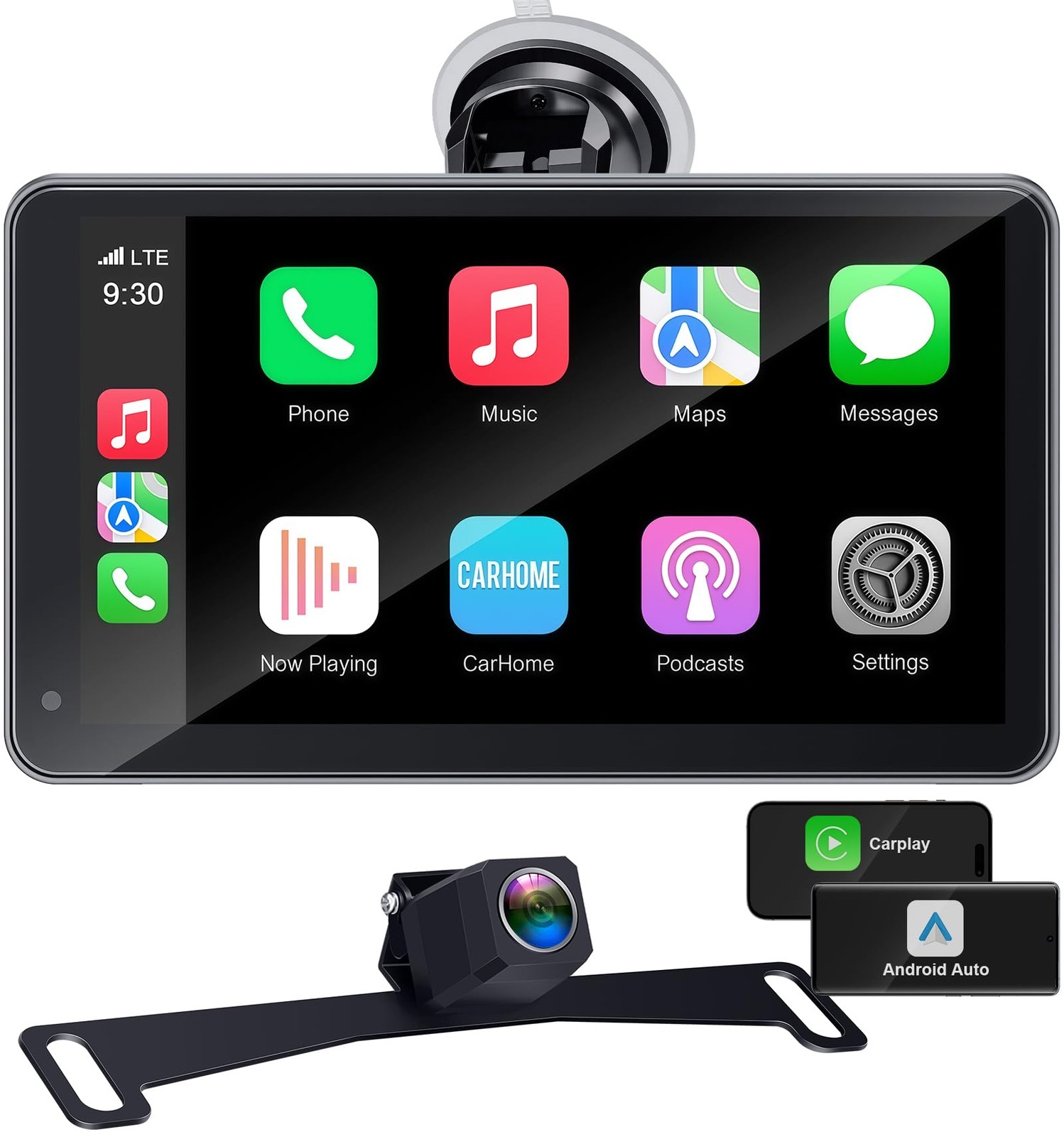 Portable Carplay Screen with Backup Camera – Plug-Play 7-inch HD 1080P Car To…