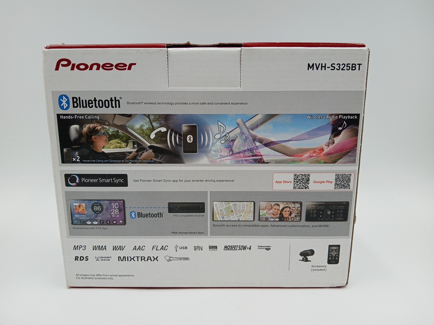 PIONEER MVH-S325BT Single Din Built-in Bluetooth, MIXTRAX, USB, Auxiliary, Pando