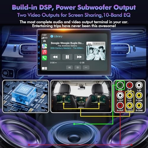 10 Inch IPS Touch Screen Double Din Car Stereo Compatible without Front Camera