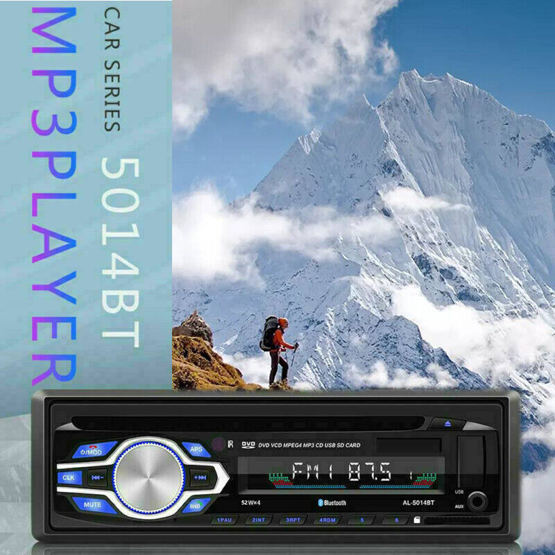 Single 1 Din Car Radio DVD CD MP3 Player Bluetooth Stereo USB/SD Remote Control