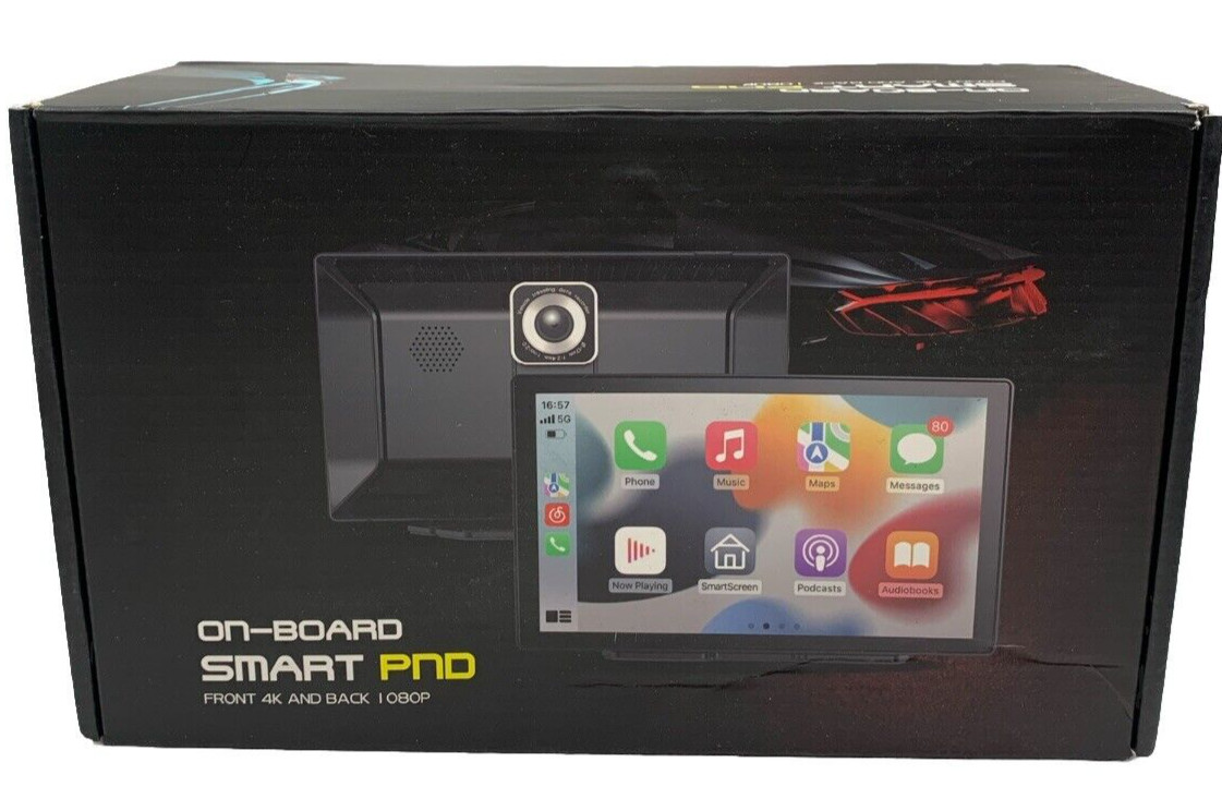 Wireless Carplay Screen for Car – 9” Portable Car Stereo with 4K Dash Cam Loc#4