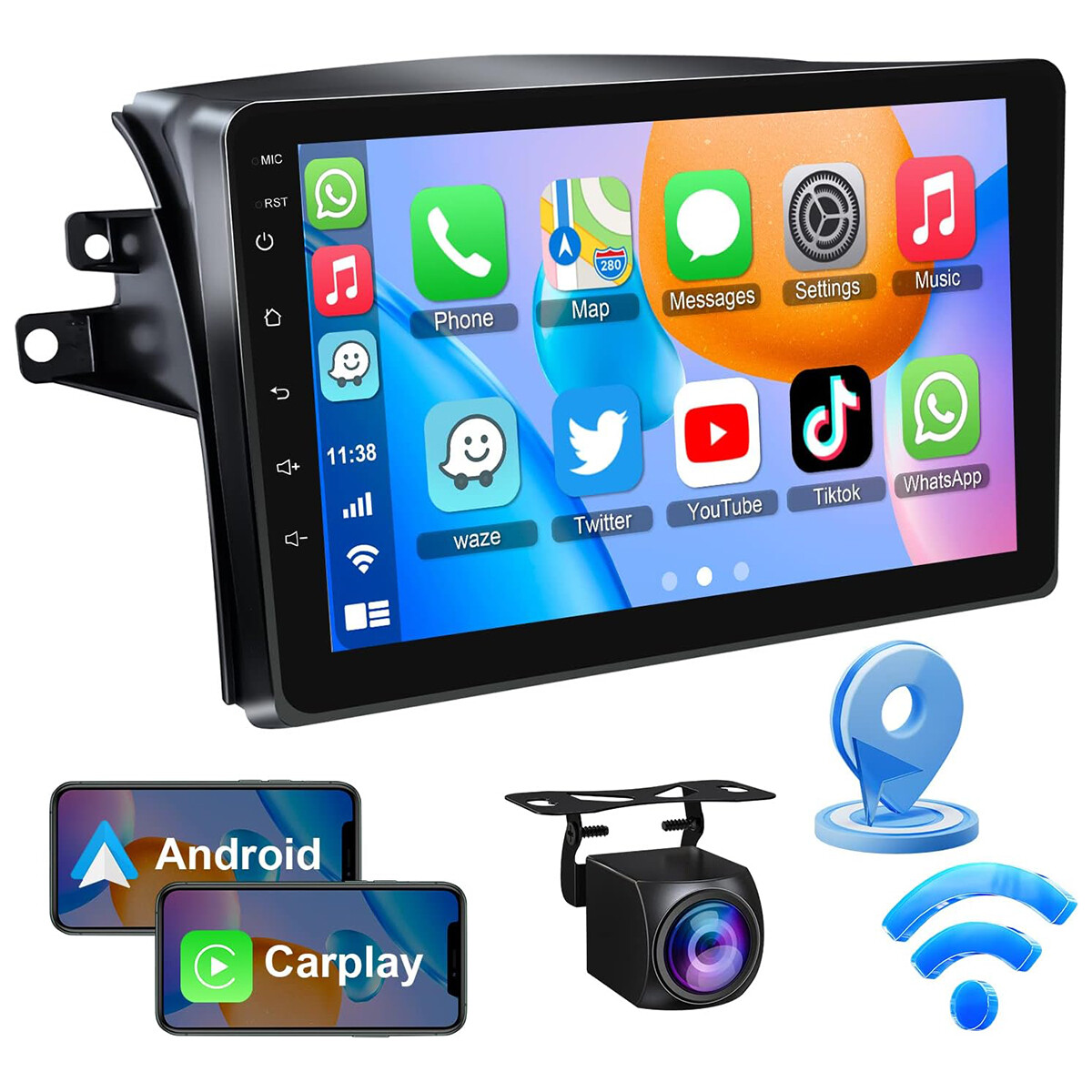 For Toyota Sienna 2004-2010 Android 12 Apple CarPlay Car Radio GPS Navi Cam JBL
