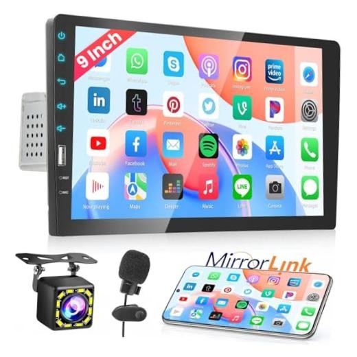 9 Inch Car Radio Single Din Car Stereo 1080P Touch Screen with Mirror Link