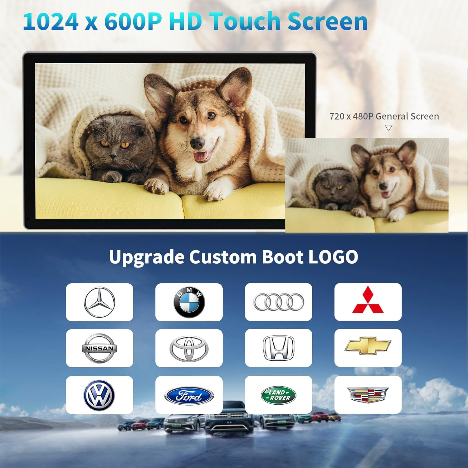 9″ Wireless Apple CarPlay & Android Auto Screen with 4K Dash Cam & GPS