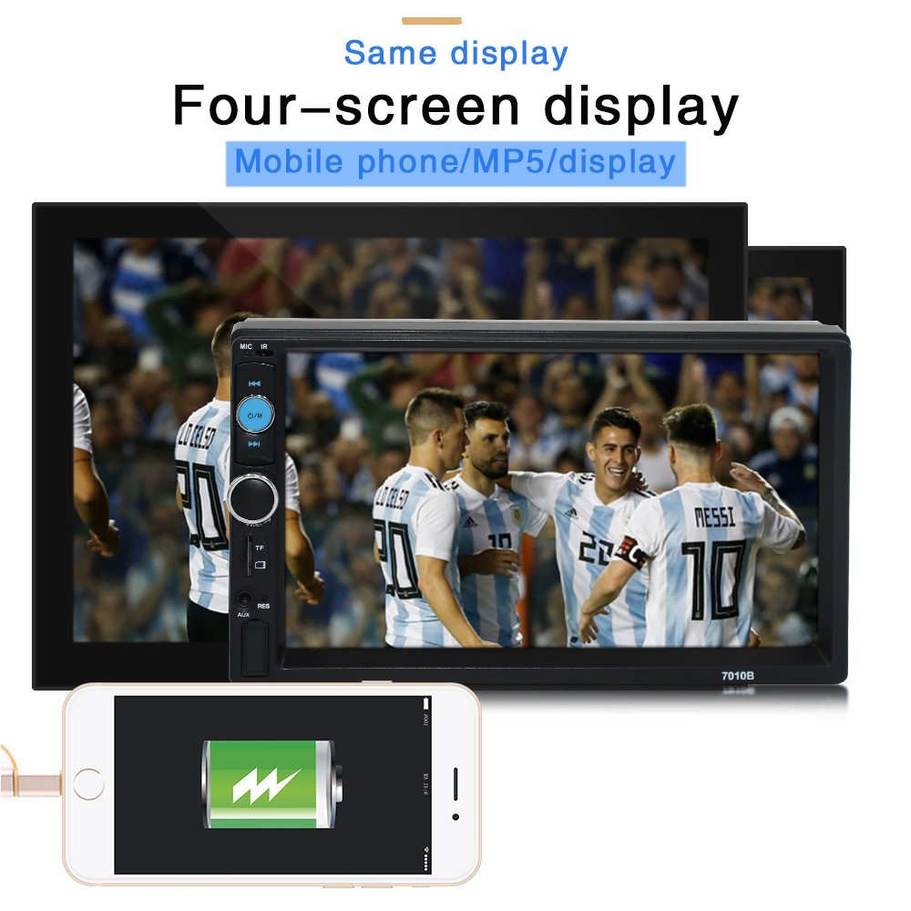 7” 2 DIN HD Car MP5 Player CarPlay Touch Screen Bluetooth Stereo Radio FM/AUX