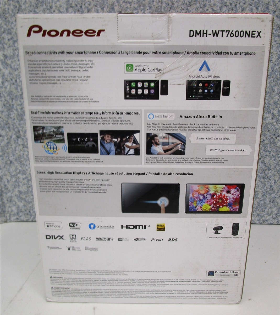 PIONEER DMH-WT7600NEX RDS AV Receiver USB AUX BT NEW Sealed Bag