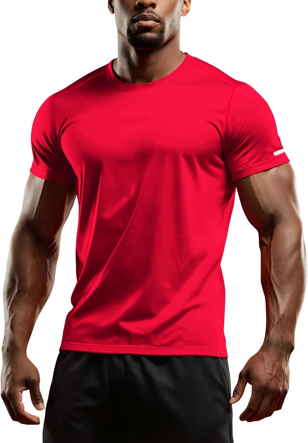 Mens Workout Shirts Fitted, Quick Dry Gym Tshirts Running Athletic Top Moisture