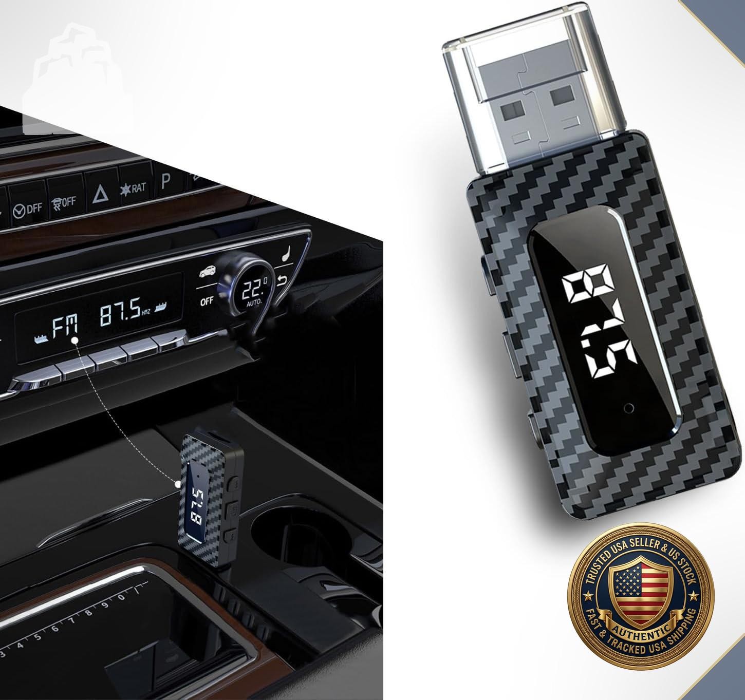 Bluetooth 5.3 USB Receiver 3.5mm AUX Audio Adapter Car Stereo