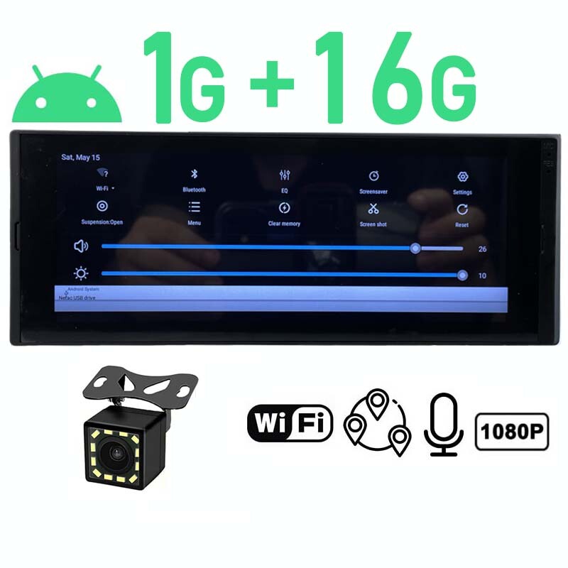 Single 1 Din 6.9″ Android 8.1 Car Radio Touch Screen WiFi GPS Bluetooth 1+16G FM