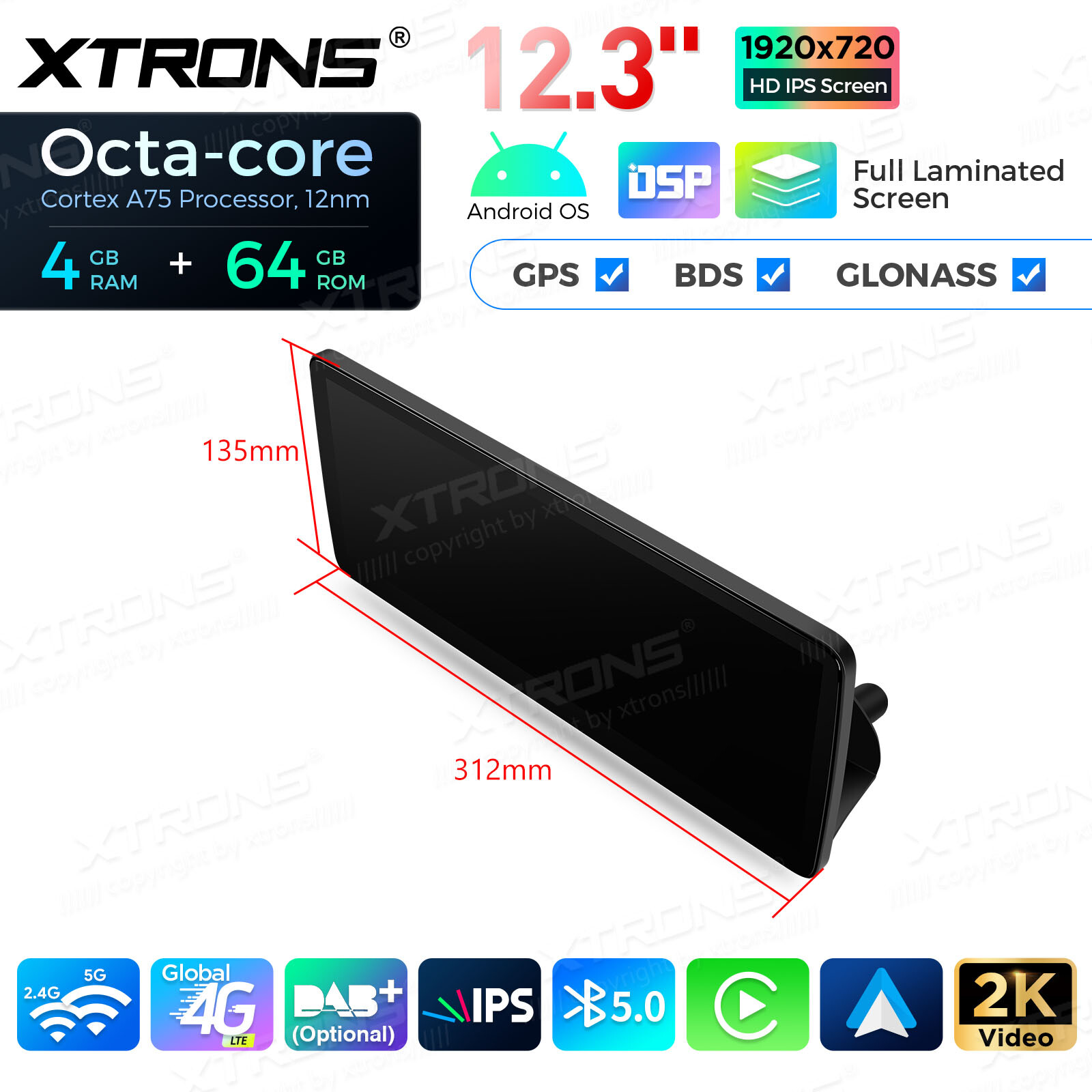 Android 13 Octa-Core 4+64GB Car Play Stereo GPS For Mercedes-Benz X204 2013-2015