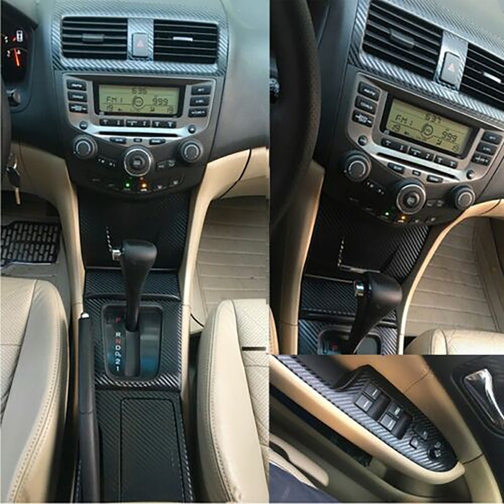 Interior Center Console Carbon Fiber Molding Sticker Decals For Accord 7th