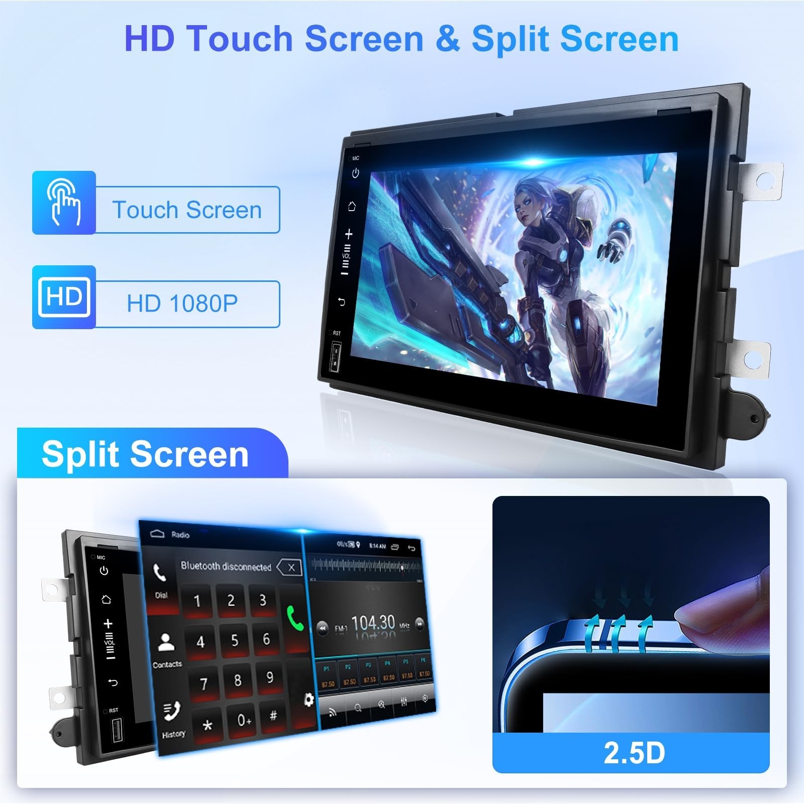 2+64G Android 13 Car Radio Stereo for Ford F150/F250/F350 2004-2014, 7 inch 1…