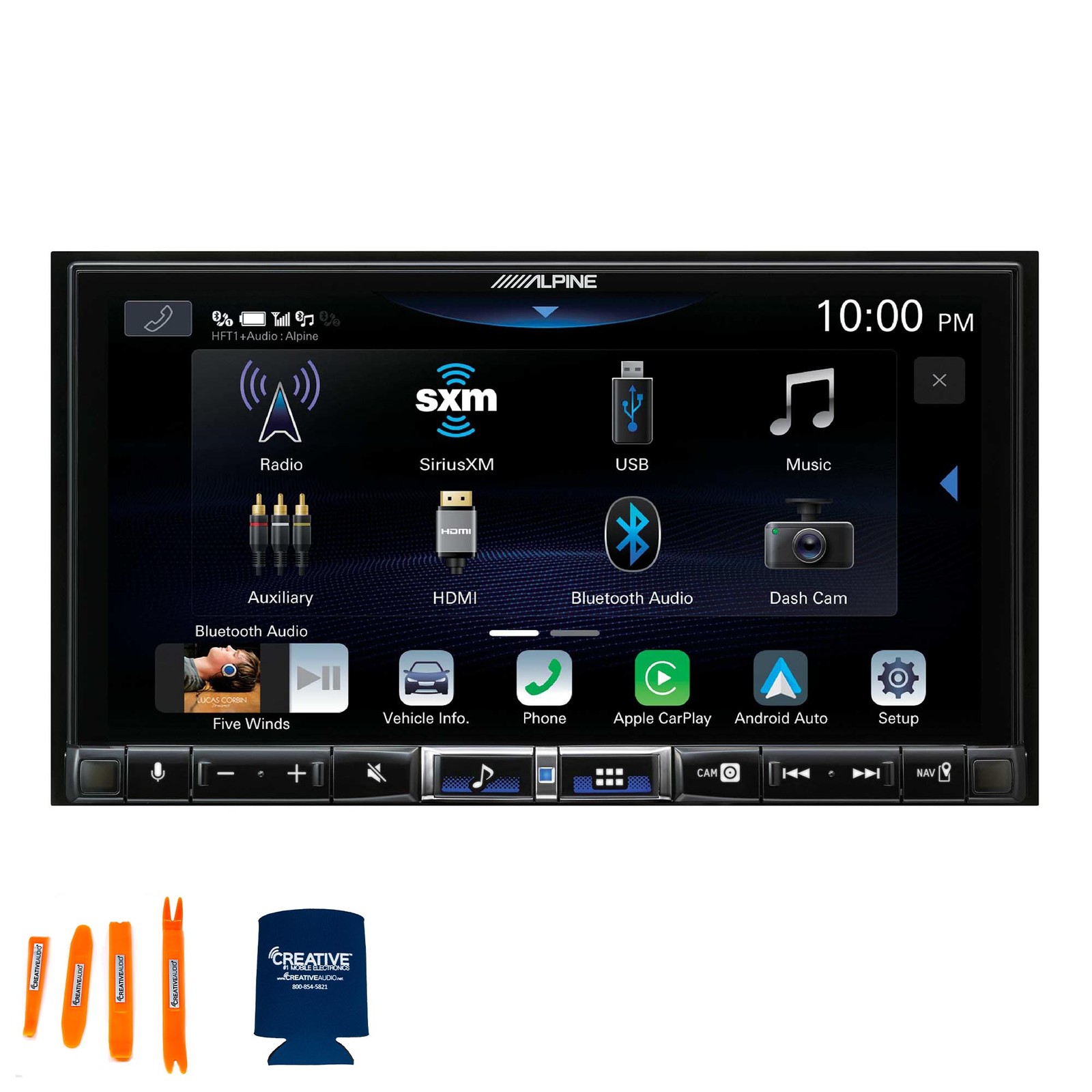Alpine iLX-507 7″ CarPlay/Android Auto Receiver with DVR-C320R Dash Camera
