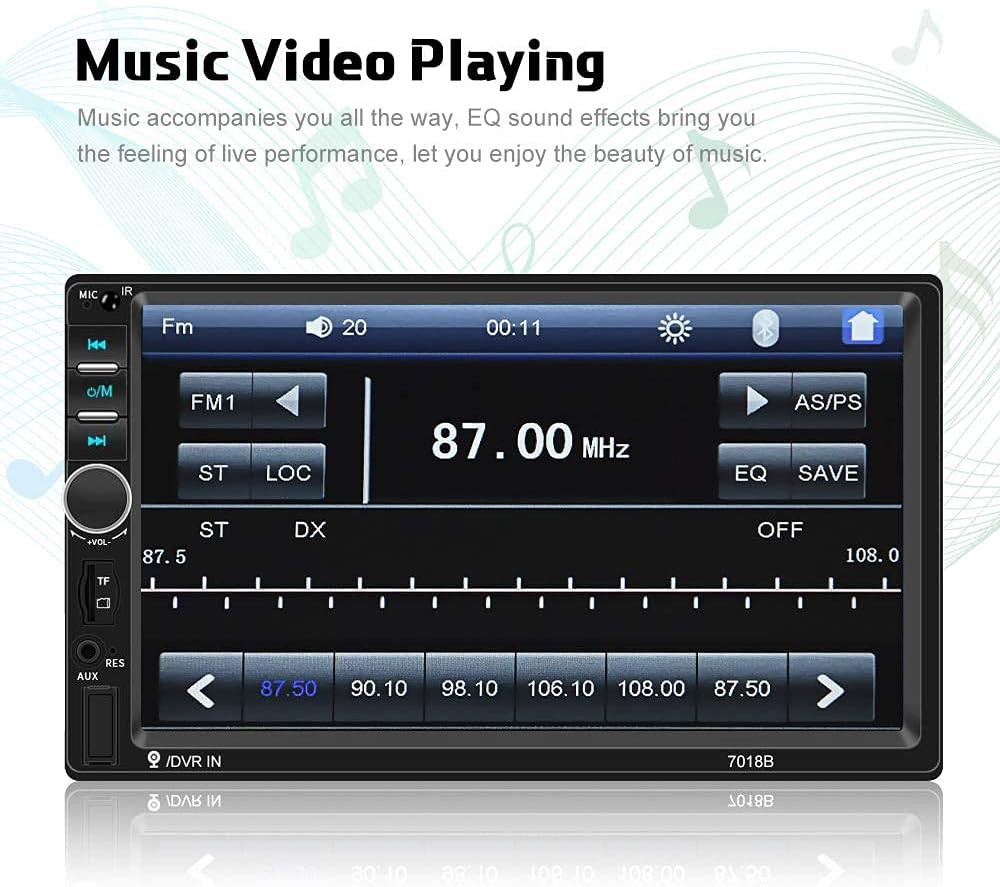Car Radio Double Din Car Stereo 7″ LCD Touch Screen In-Dash Head Unit with Bluet