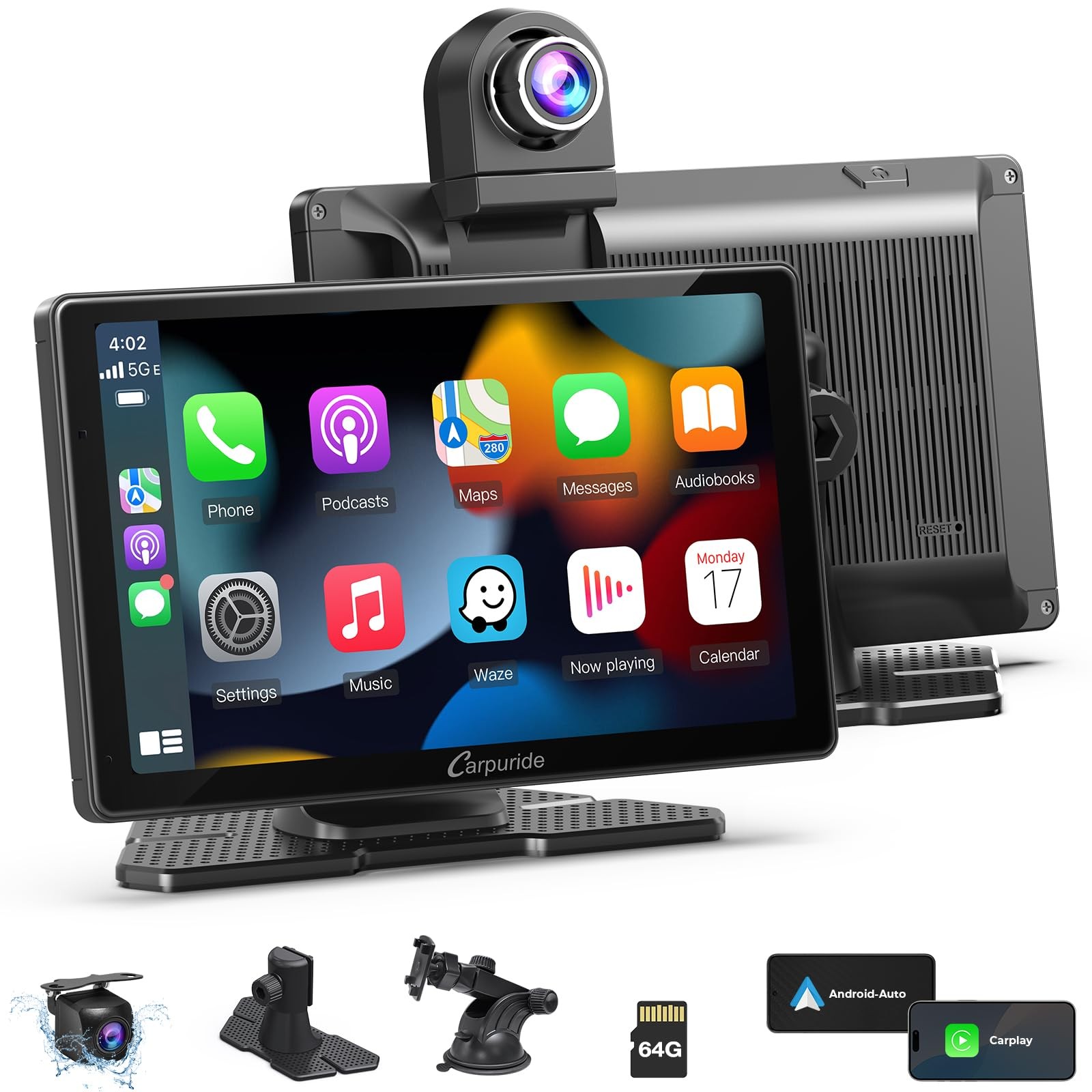 Carpuride W703 Wireless CarPlay 7 IPS 4K Front Camera