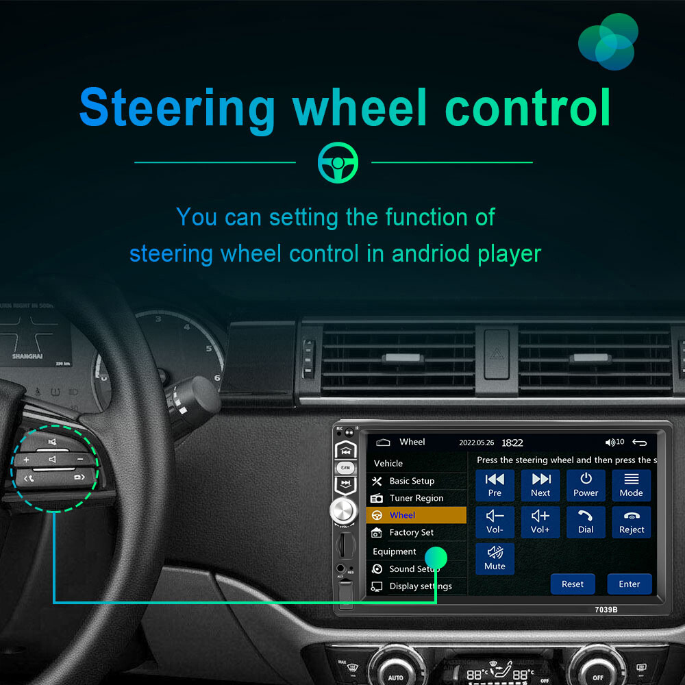 Single 1DIN CarPlay Car Stereo Radio Touch Screen Head Unit FM Bluetooth +Camera