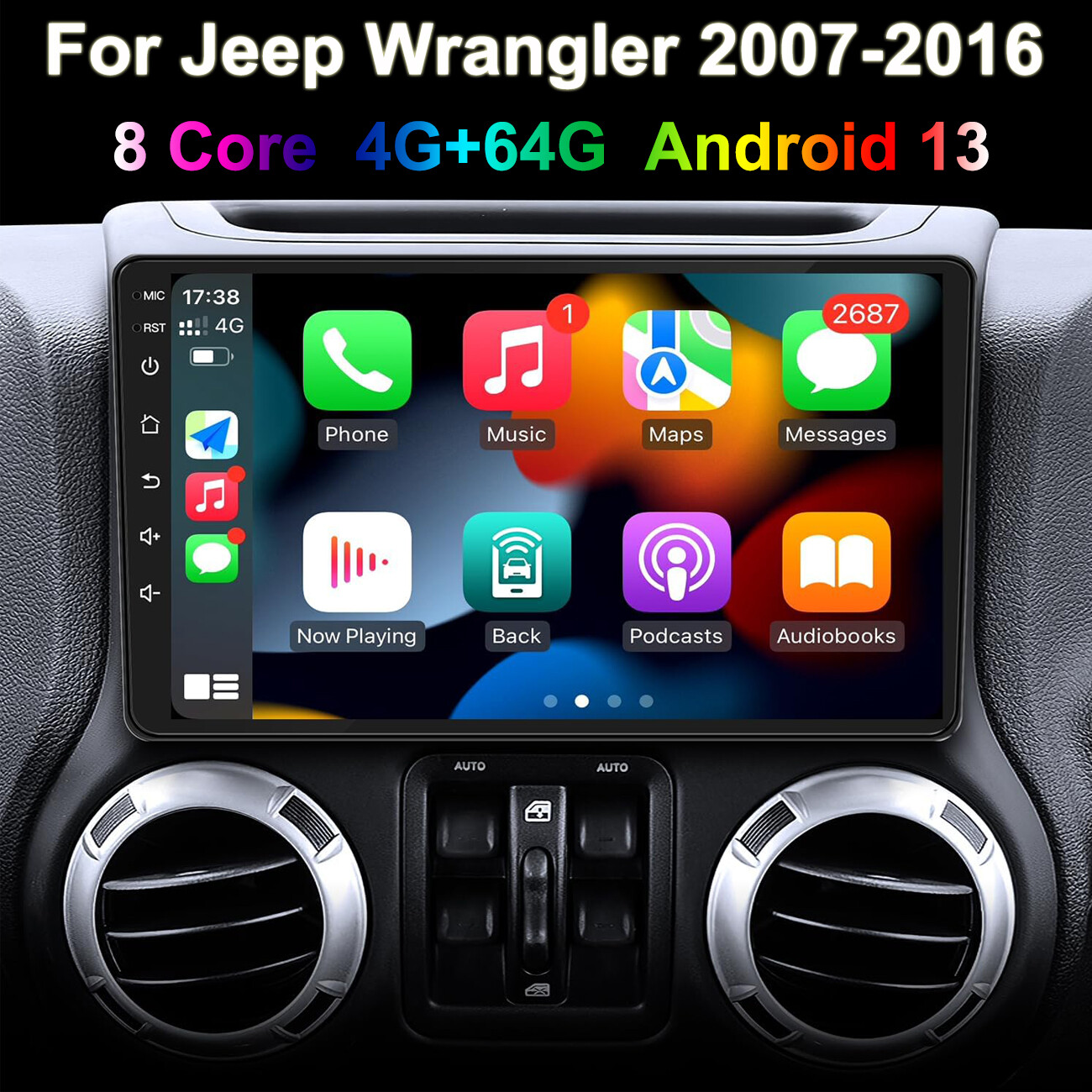 10.1″ Android13 Car Stereo Radio For Jeep Wrangler 2007-2016 GPS Navi WIFI RDS