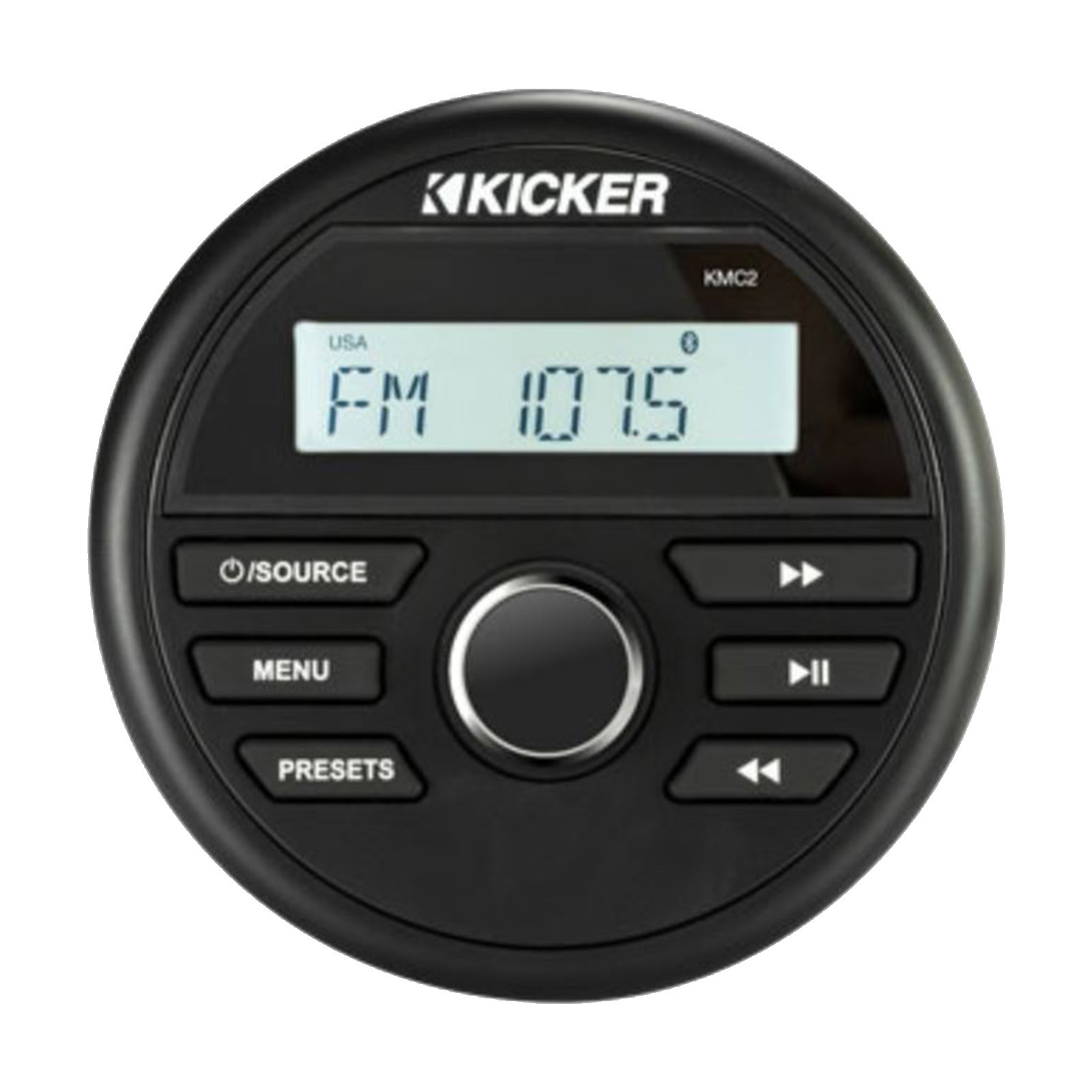 Kicker Marine Receiver, 2x 6.5″ 130W LED Speakers with Grilles, Remote, Antenna