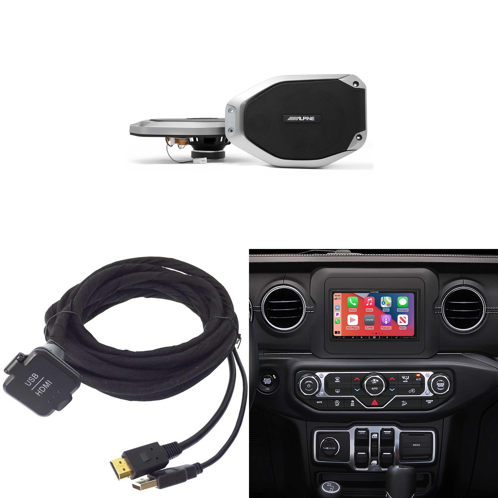 Alpine i407-WRA-JL, KCU-315UH USB / HDMI Extension Cable w/ SPV-65-JLT Bundle…