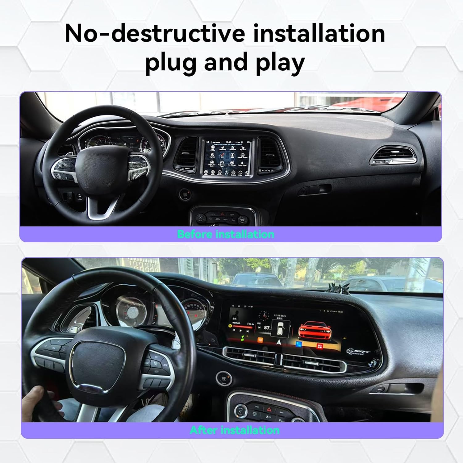 64G For 2010-2024 Dodge Challenger SRT Hellcat CarPlay Car Stereo Radio GPS Navi