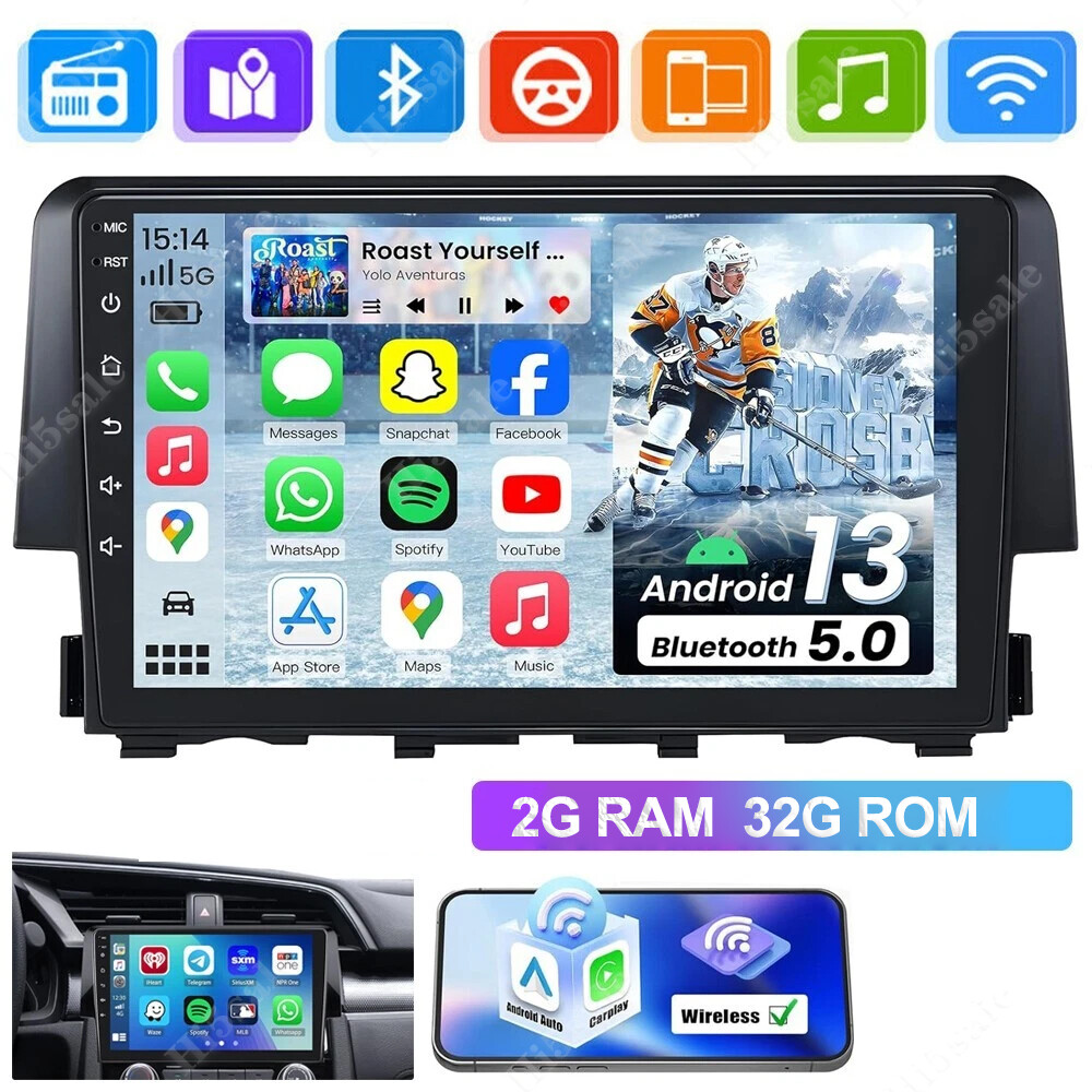For Honda Civic 2016-2021 Android 2+32GB Car Stereo Radio Player GPS Navigation