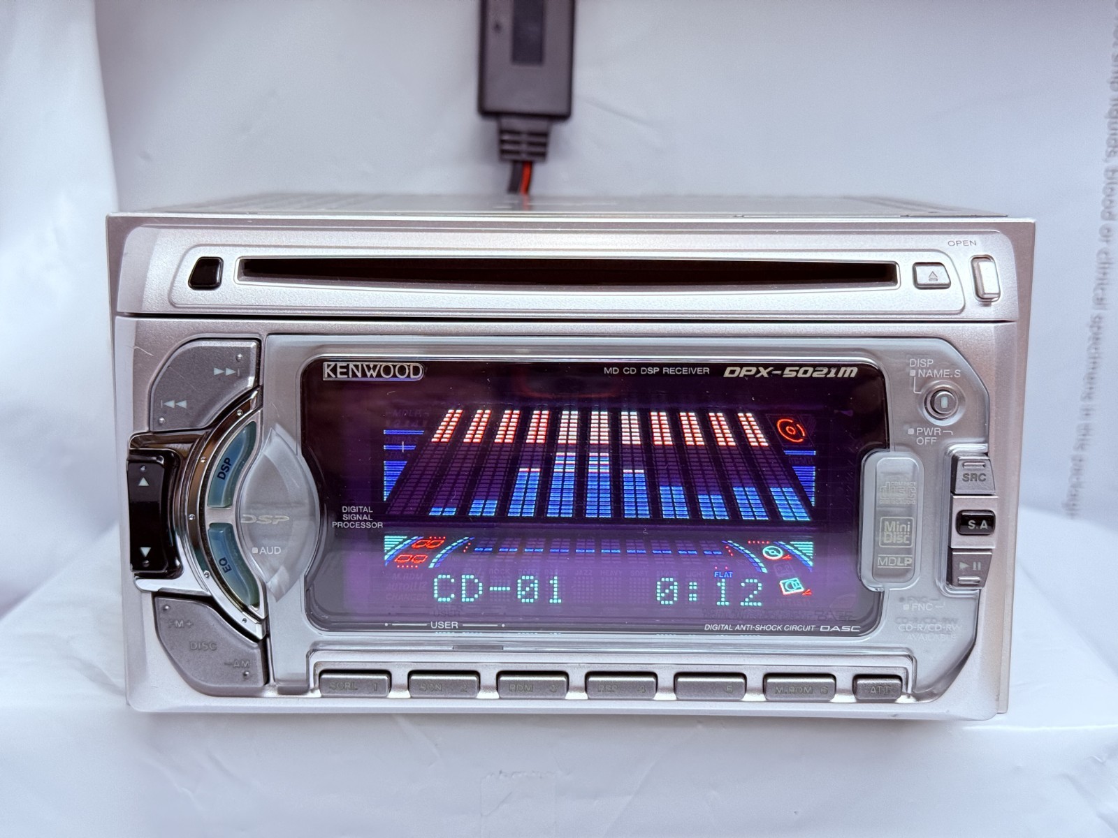 KENWOOD DPX-5021M 2DIN CD MD Car Audio w/ External Bluetooth Tested JDM Japan