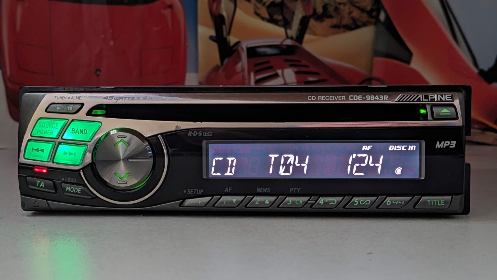 Alpine CDE-9843R Car Stereo AM/FM MP3 WMA CD Receiver – 4 X 45 Watt