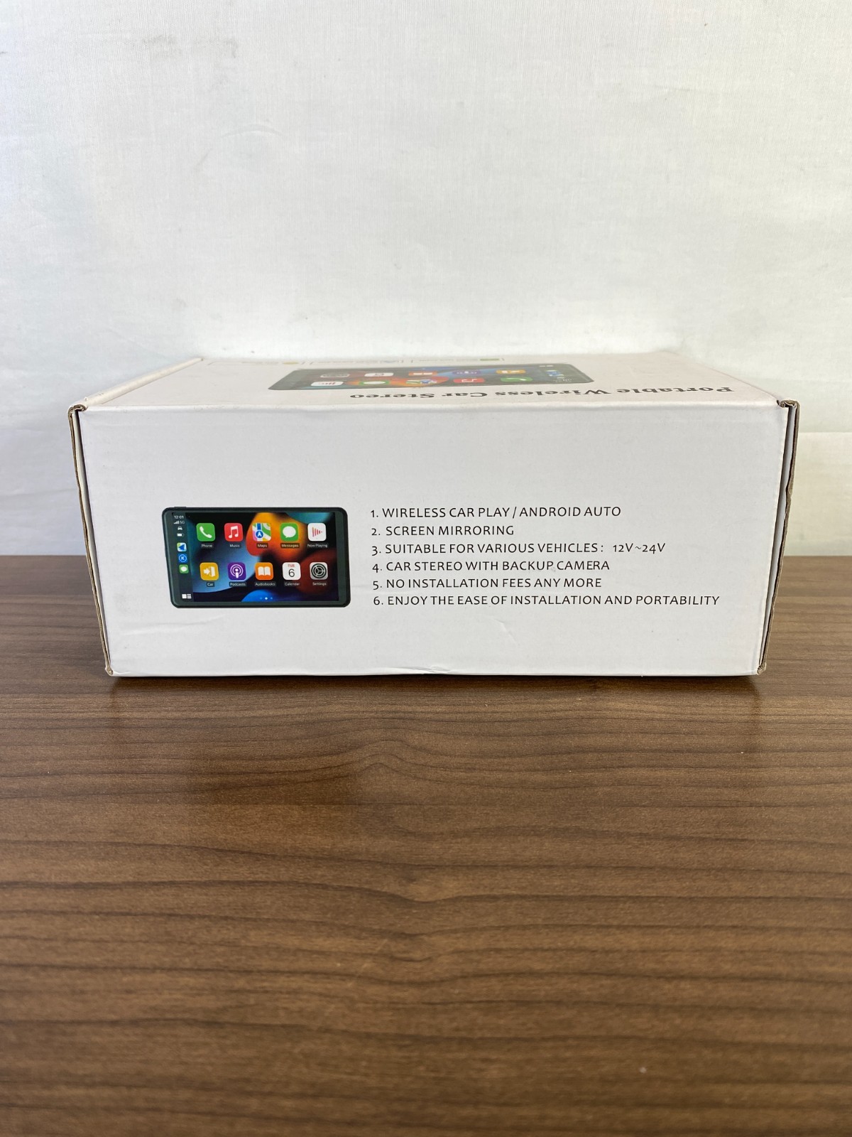 Black 7 Inches Touchscreen Portable Wireless Carplay Car Stereo