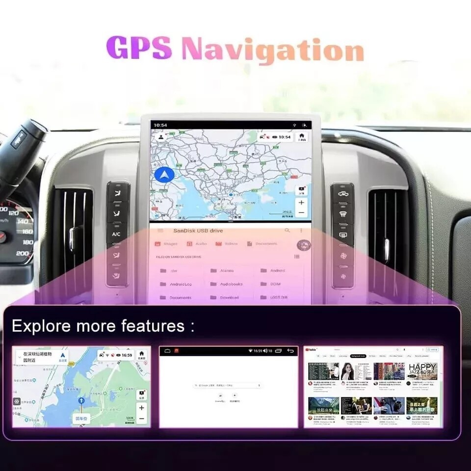 For Silverado Sierra 14.4 inch Touch Screen Radio Stereo Apple Carplay GPS Navi