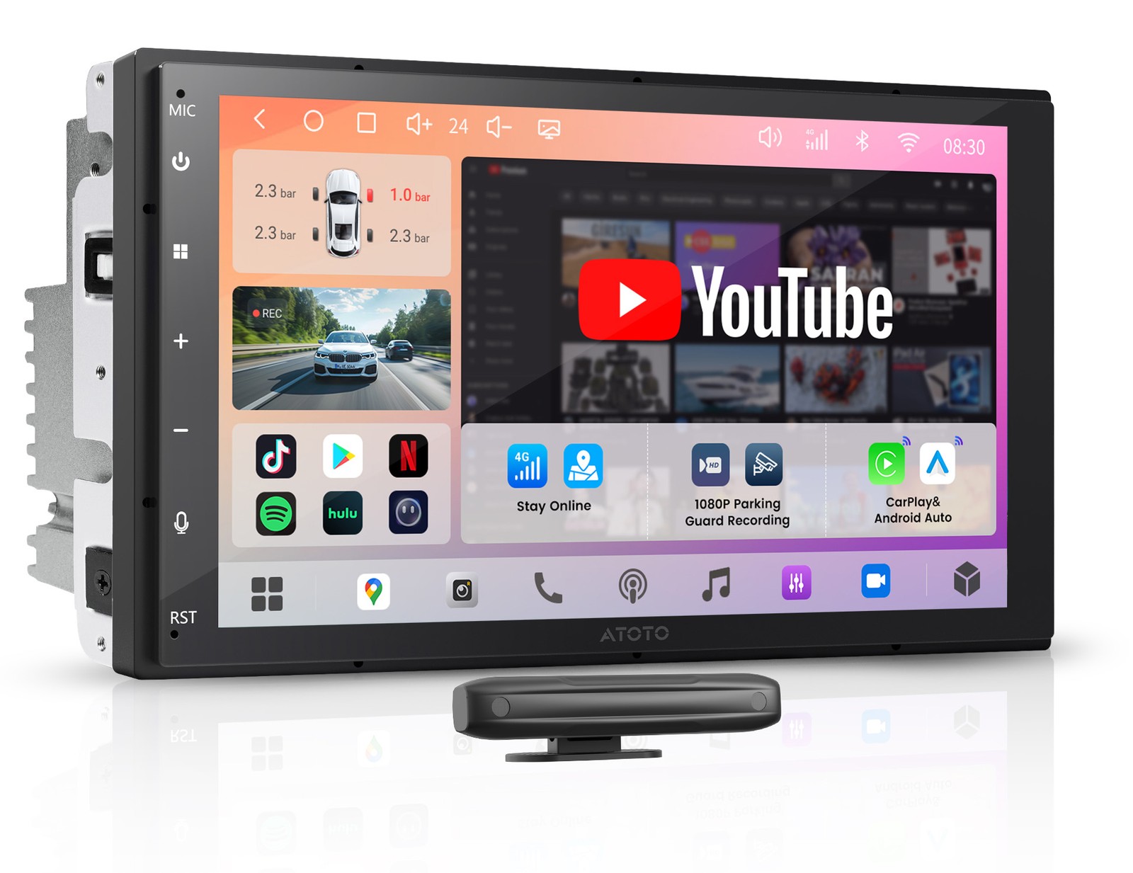 ATOTO 2DIN 7” Android Car Stereo Carplay Powered AI Vision Bluetooth LOT Hub
