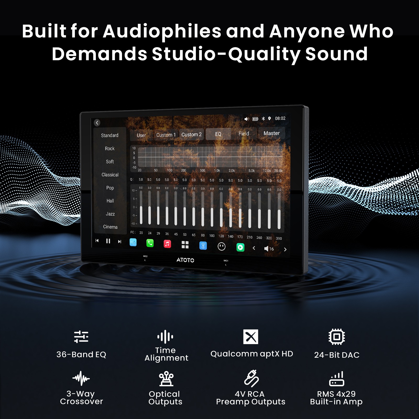 ATOTO Flagship 9″ 2DIN AI Android Car Stereo Carplay& Rear Cam Built-in G-Sensor
