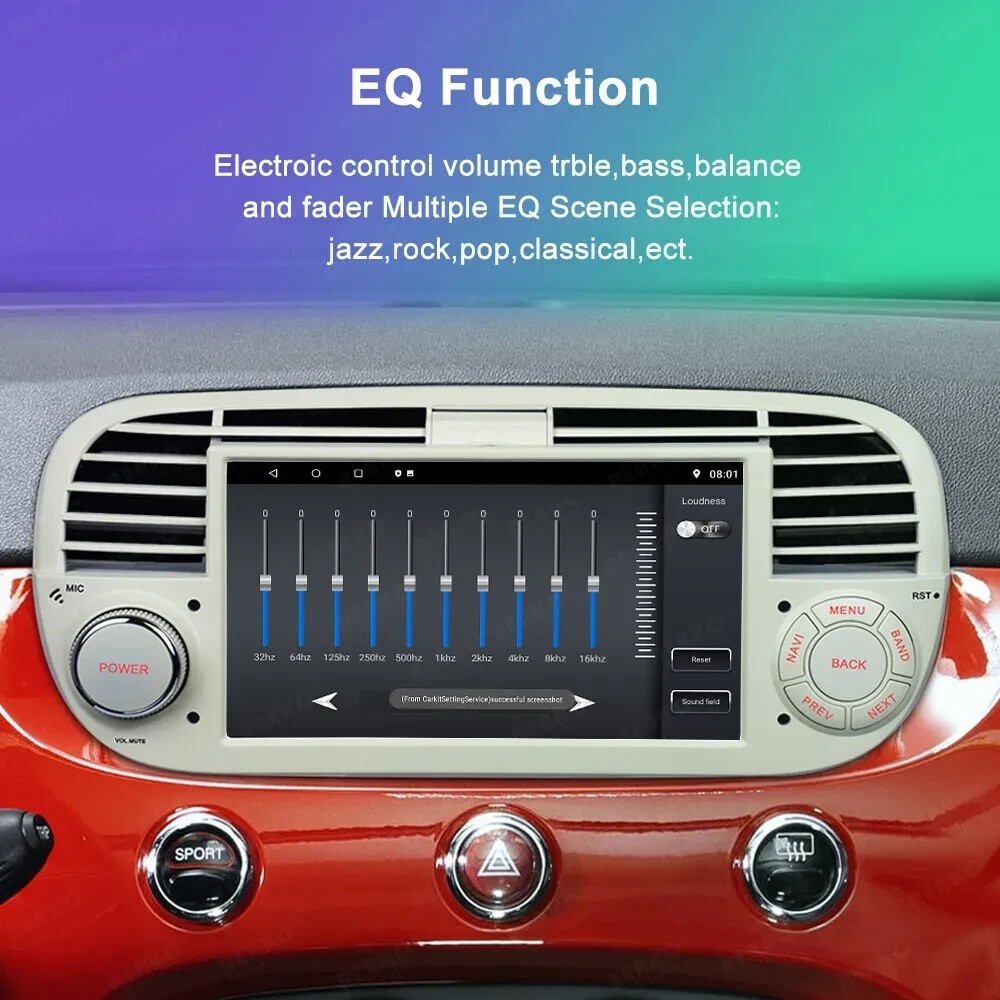 7″ For Fiat 500 2007-2015 Android Car Radio Stereo GPS Navigation Carplay 32GB