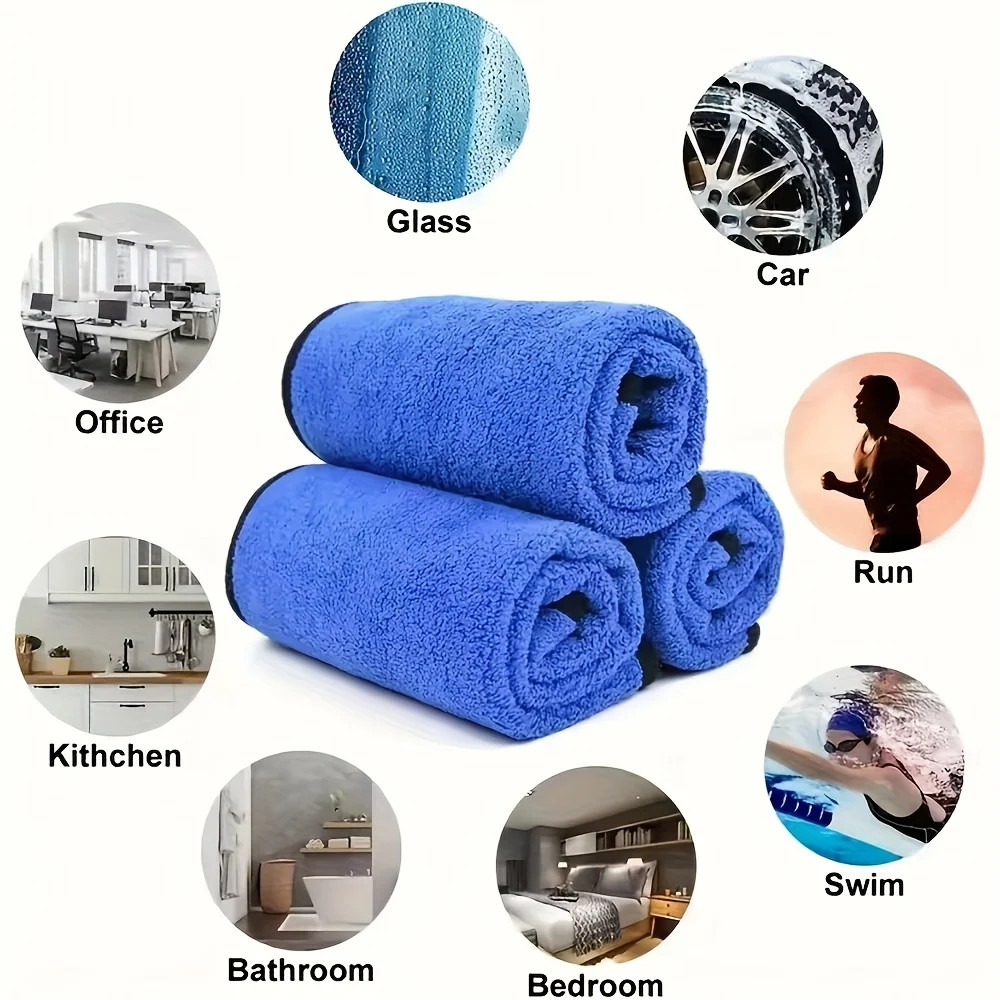 1-10Pcs Microfiber Car Cleaning Towels Ultra Absorbent Car Drying Cloth Auto Det