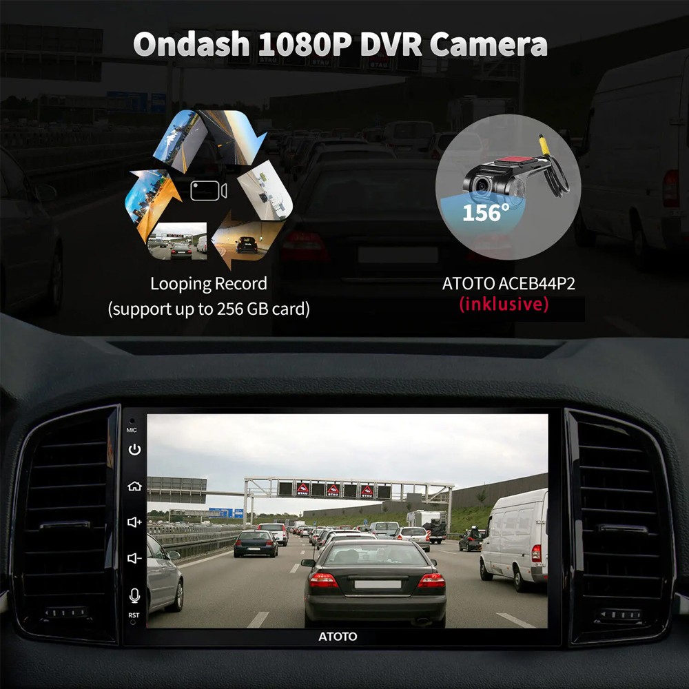 ATOTO 7IN A6PF Android 2DIN Car Stereo GPS Track Radio w/ Dash & Rearview Camera