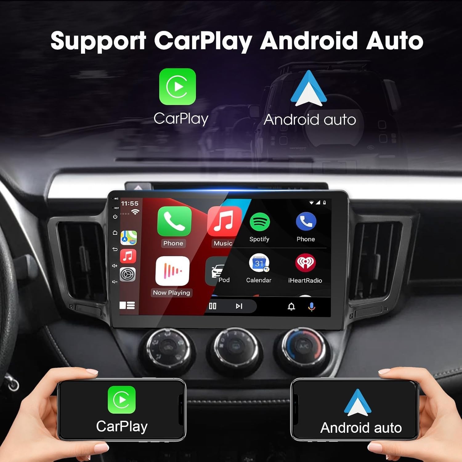 Toyota RAV4 2013-2018 Android 13 Car Stereo 2+32G Carplay GPS w 10″ Touchscreen