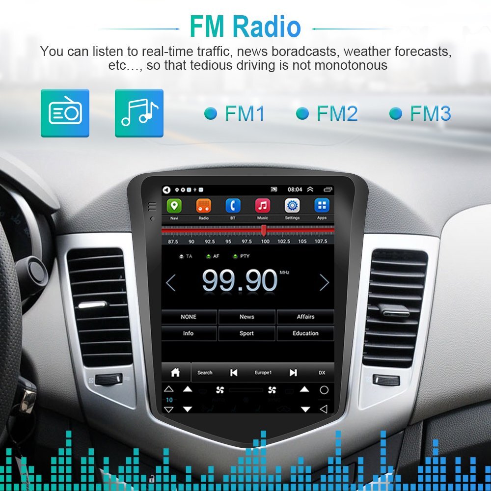 Android 15 Apple Carplay GPS NAVI Car Radio Stereo 32G For Chevy Cruze 2009-2015