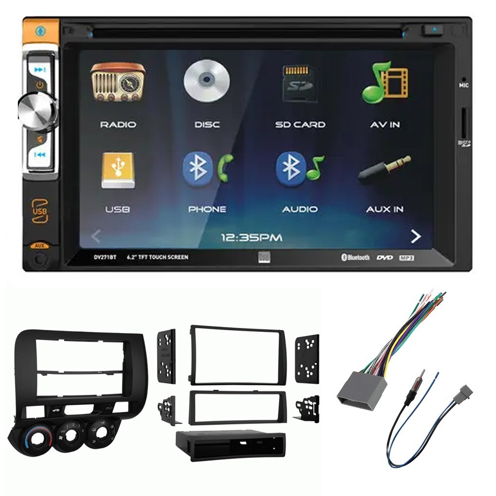 DV271BT 6.2″ CD/DVD Bluetooth AM/FM Radio Car Stereo For 2007-2008 Honda FIT