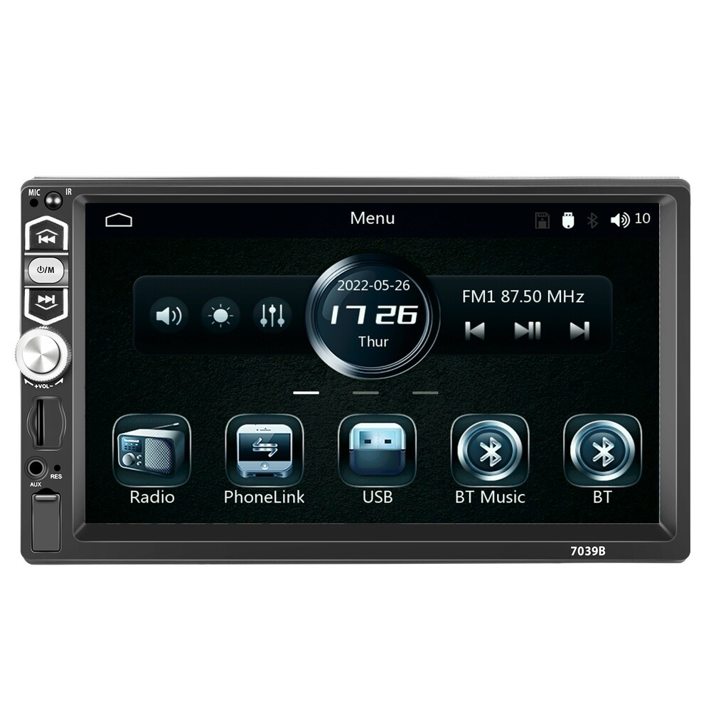 Single 1DIN CarPlay Car Stereo Radio Touch Screen Head Unit FM Bluetooth +Camera