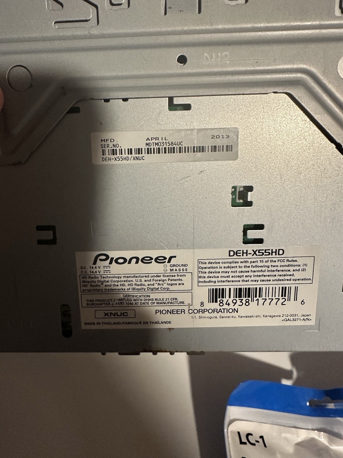 Pioneer DEH-X55HD Mixtrax CD Radio Stero Player Tested Works