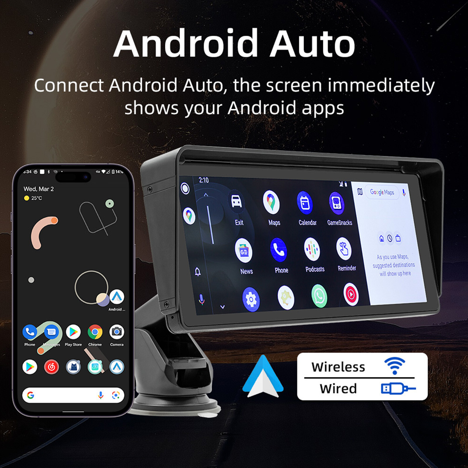 10.26″Car MP5 Player Bluetooth Car FM Transmitter Wireless Carplay 4LED Camera B